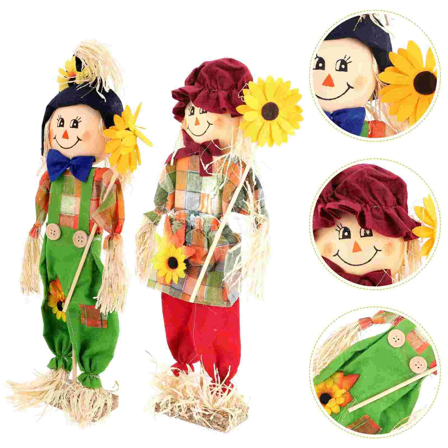 2pcs Fall Harvest Decorations Scarecrow Ornament Thanksgiving Hanging Decorations Fall Harvest Scarecrow Decor