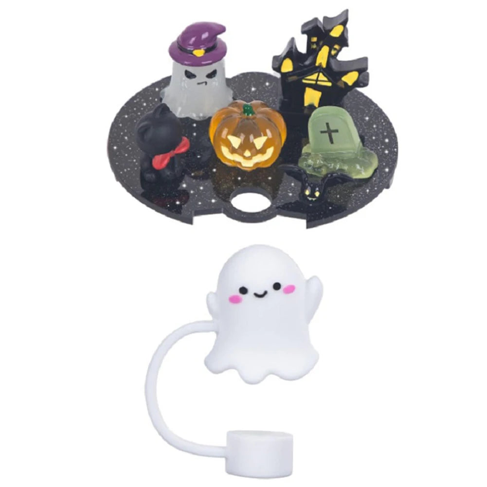 Halloween Acrylic Lid Charms with Funny Tumbler Straw Plug Replacement Cup Top Decor for Stanley 40oz Tumbler with Handle
