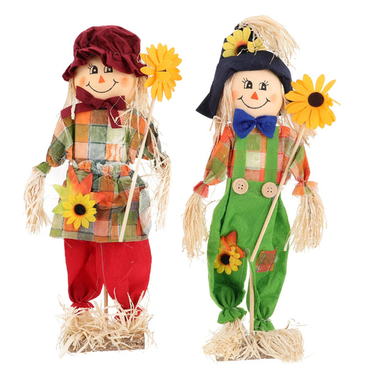 2pcs Fall Harvest Decorations Scarecrow Ornament Thanksgiving Hanging Decorations Fall Harvest Scarecrow Decor