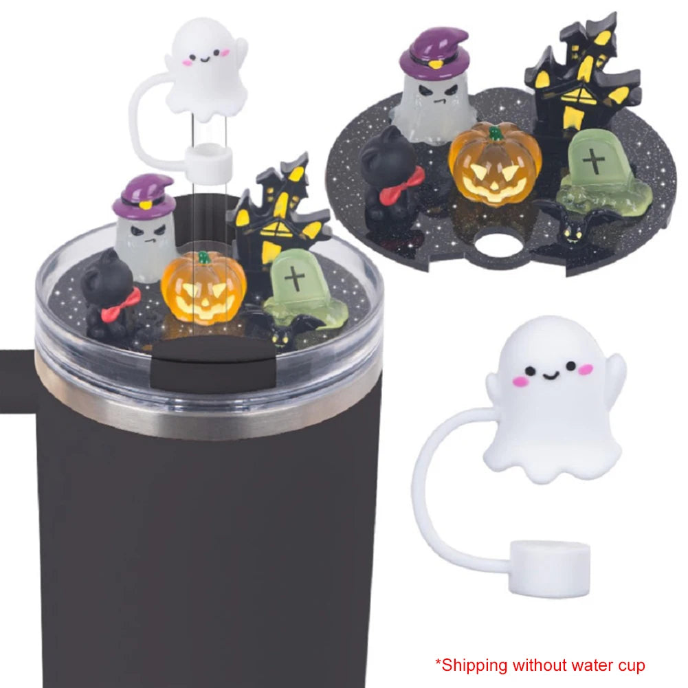 Halloween Acrylic Lid Charms with Funny Tumbler Straw Plug Replacement Cup Top Decor for Stanley 40oz Tumbler with Handle