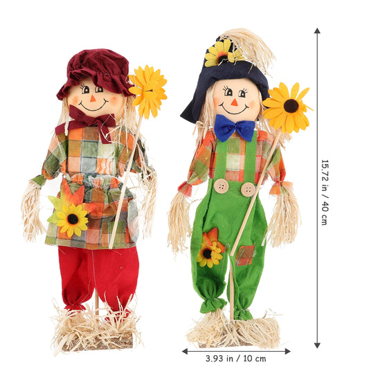 2pcs Fall Harvest Decorations Scarecrow Ornament Thanksgiving Hanging Decorations Fall Harvest Scarecrow Decor