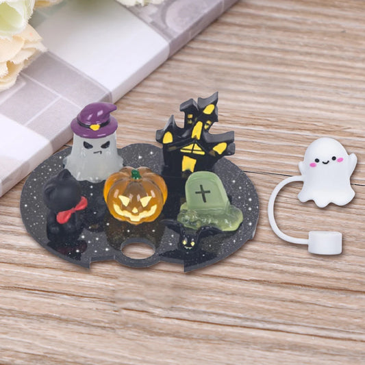 Halloween Acrylic Lid Charms with Funny Tumbler Straw Plug Replacement Cup Top Decor for Stanley 40oz Tumbler with Handle