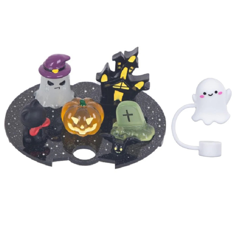 Halloween Acrylic Lid Charms with Funny Tumbler Straw Plug Replacement Cup Top Decor for Stanley 40oz Tumbler with Handle